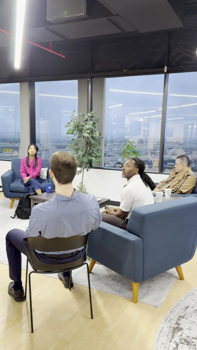 The room mid-discussion